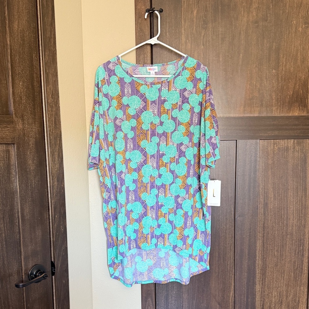 LuLaRoe & Disney Mickey Mouse Women’s Irma Short Sleeve Tunic Size Large NWT